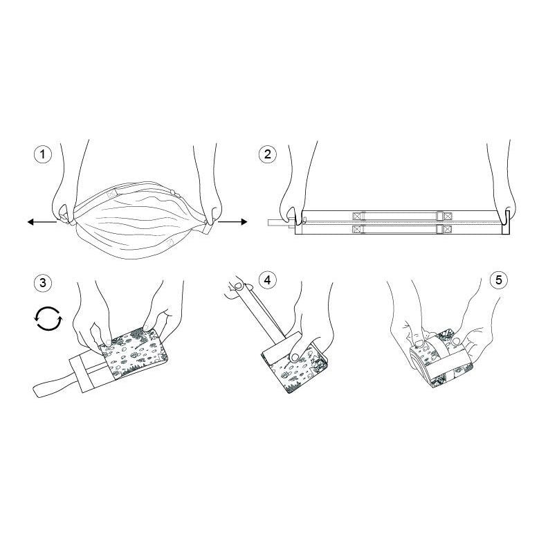 Kassi Luminary-Moomin taiteltava heijastava musta