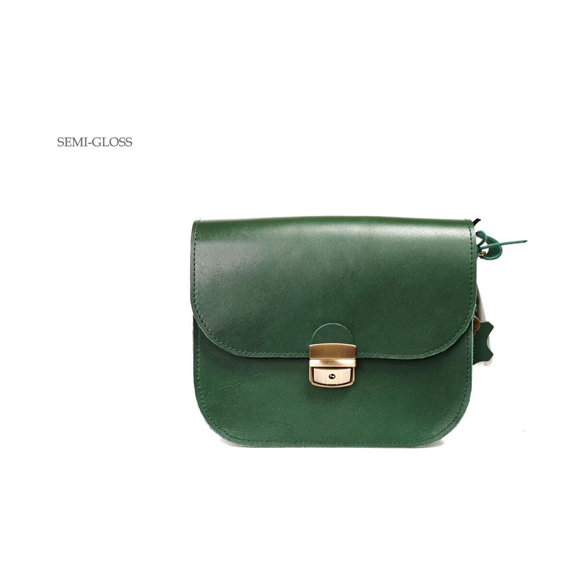 Natural Leather Saddle Bag Large – Green