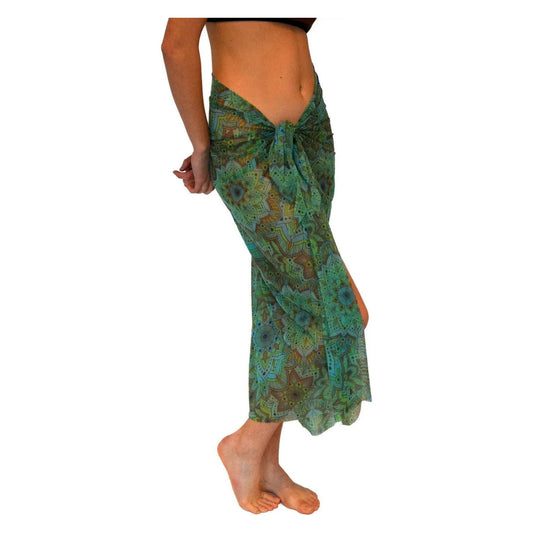 Green Mandala Tan Through Sarong - Kotikauppa