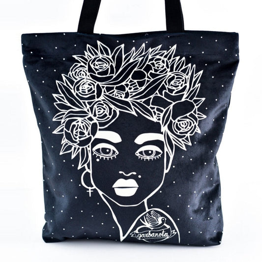 HANDBAG NAOMI WITH FLORAL HAIRCUT - BLACK - Kotikauppa