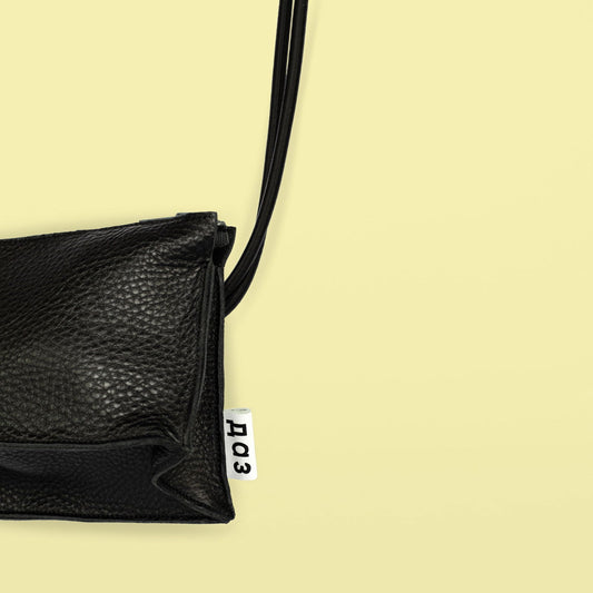Handmade Leather Bum Bag - Black and Black - Kotikauppa