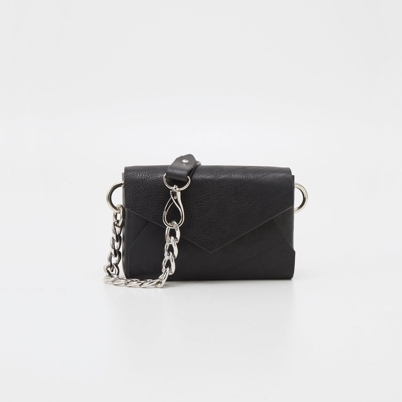 Handmade Leather Envelope Bag - Black - Kotikauppa