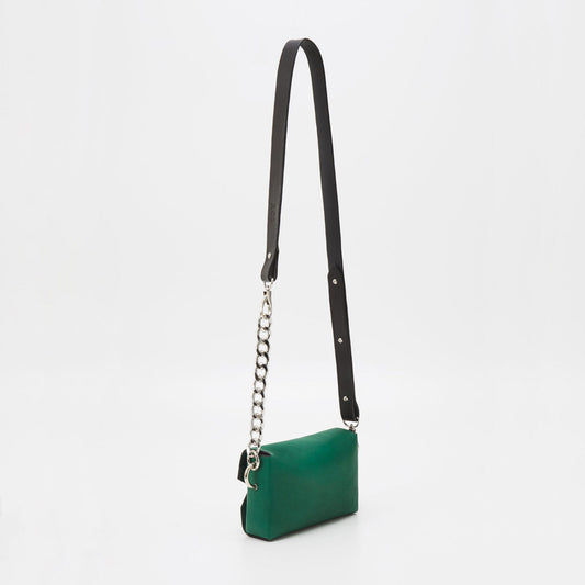 Handmade Leather Envelope Bag - Green - Kotikauppa