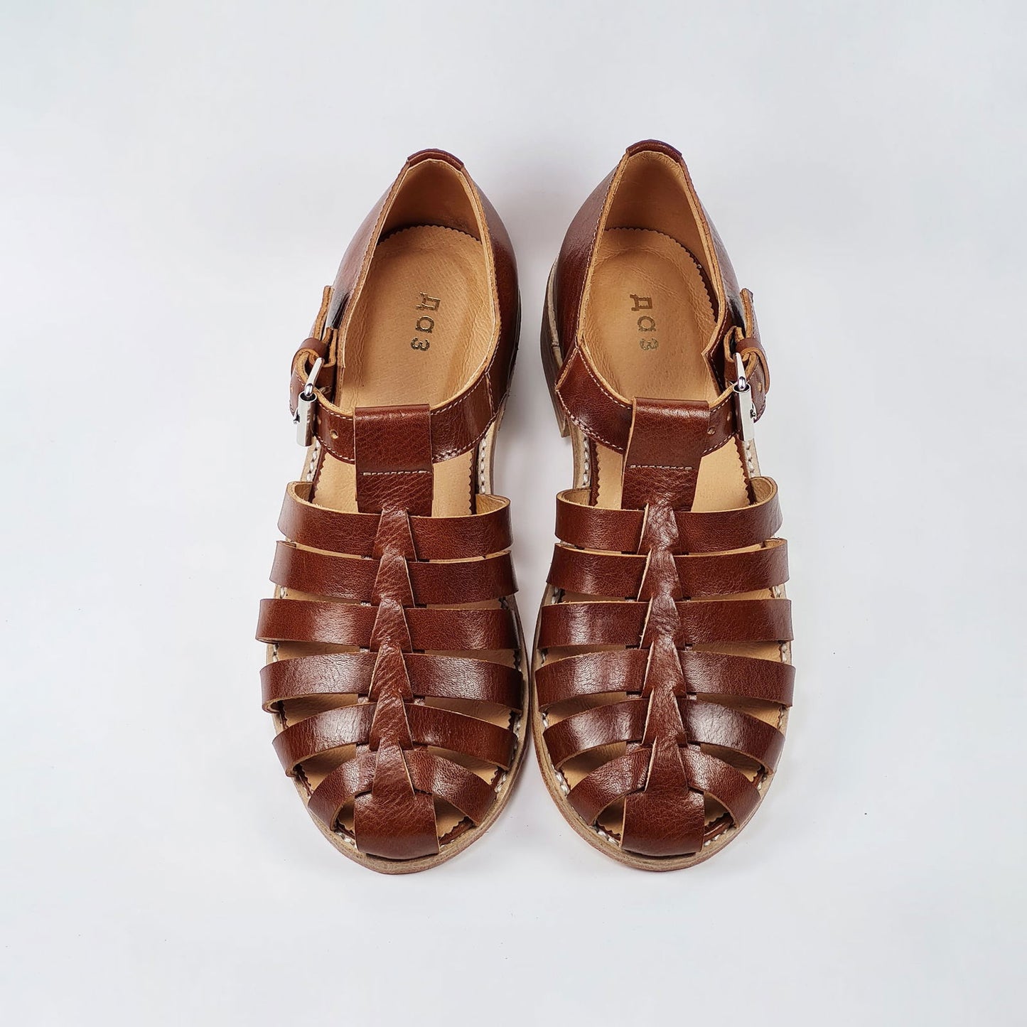 Handmade Leather Fisherman Sandals - Brown - Kotikauppa