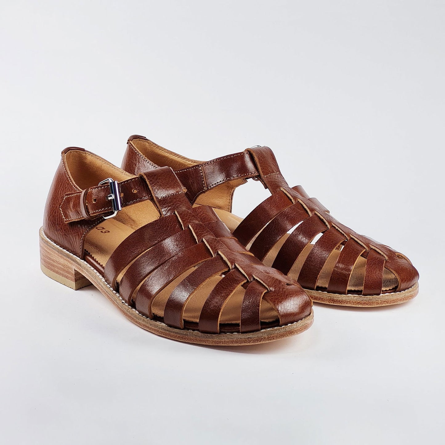 Handmade Leather Fisherman Sandals - Brown - Kotikauppa