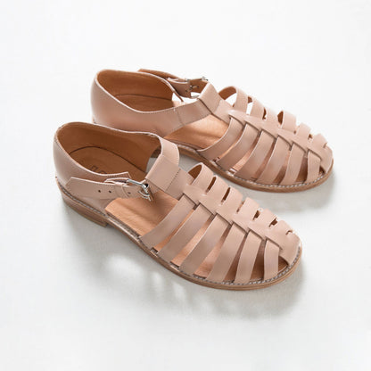 Handmade Leather Fisherman Sandals - Nude - Kotikauppa
