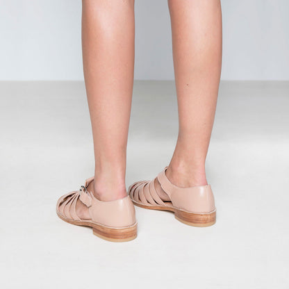 Handmade Leather Fisherman Sandals - Nude - Kotikauppa