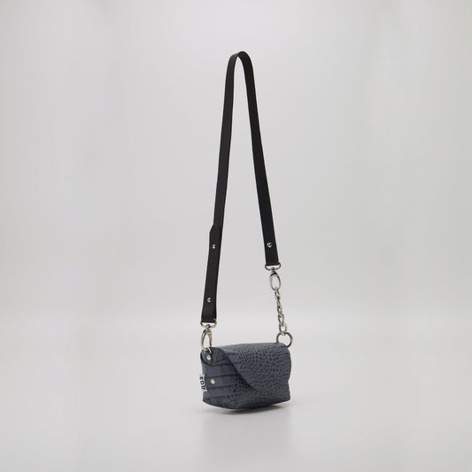 Handmade Leather Shoulder - Grey and Blue Texture - Kotikauppa