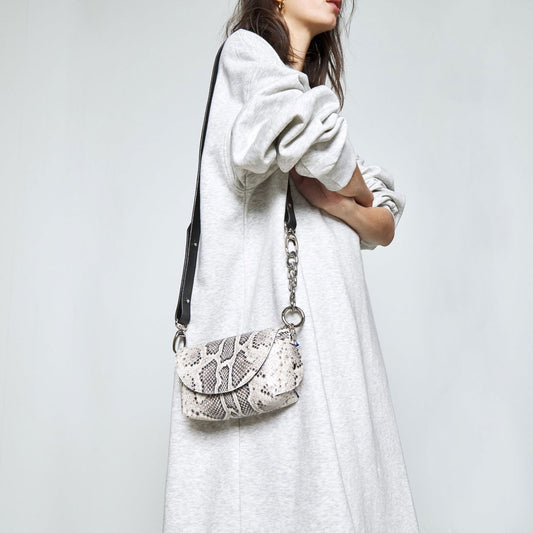 Handmade Leather Shoulder - Snake Print - Kotikauppa