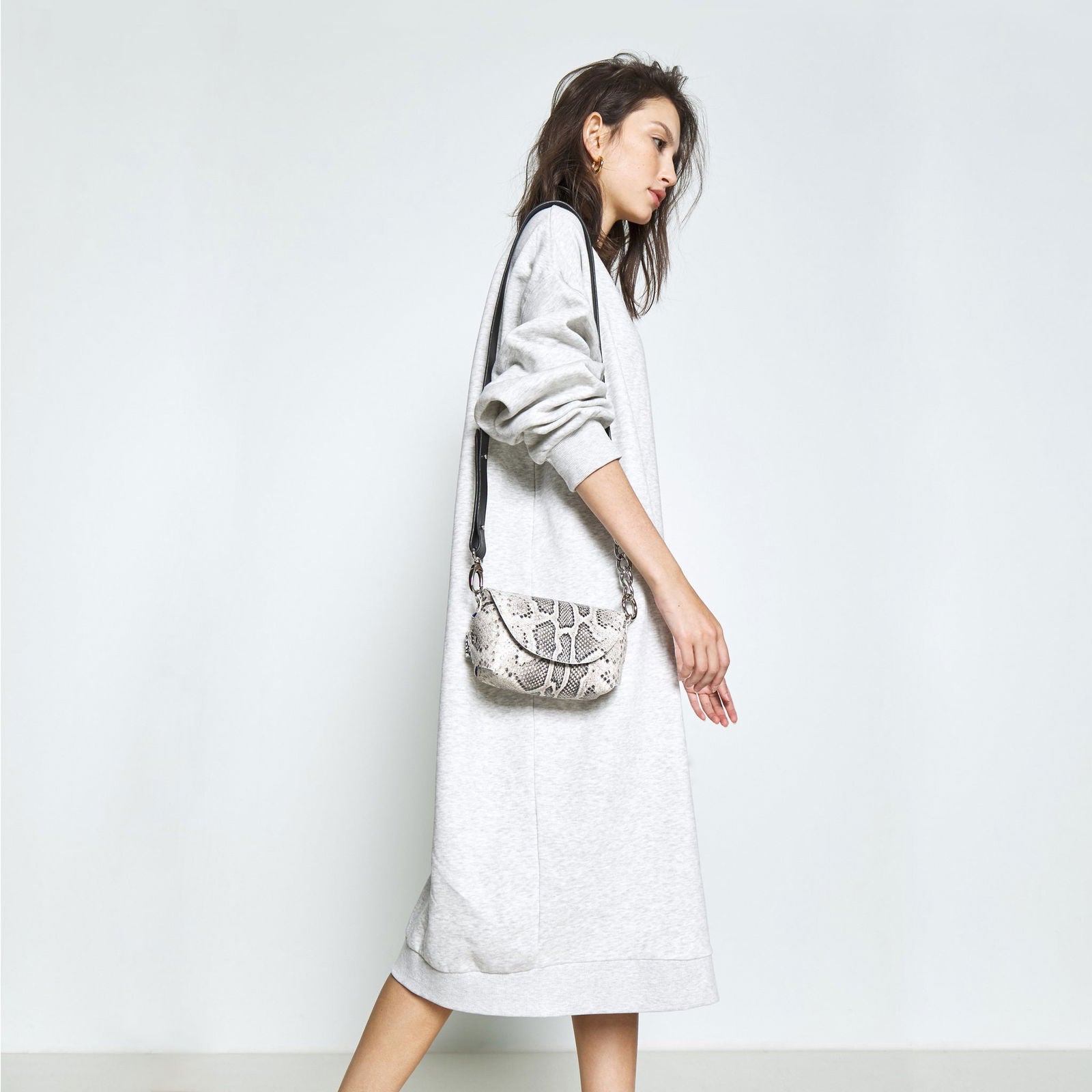Handmade Leather Shoulder - Snake Print - Kotikauppa