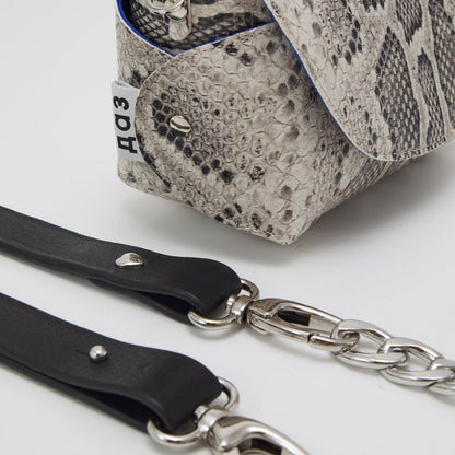 Handmade Leather Shoulder - Snake Print - Kotikauppa