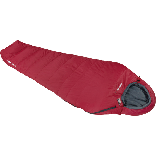High Peak Hyperion 1 M muumiomakuupussi 210 x 80 cm tummanpunainen/harmaa