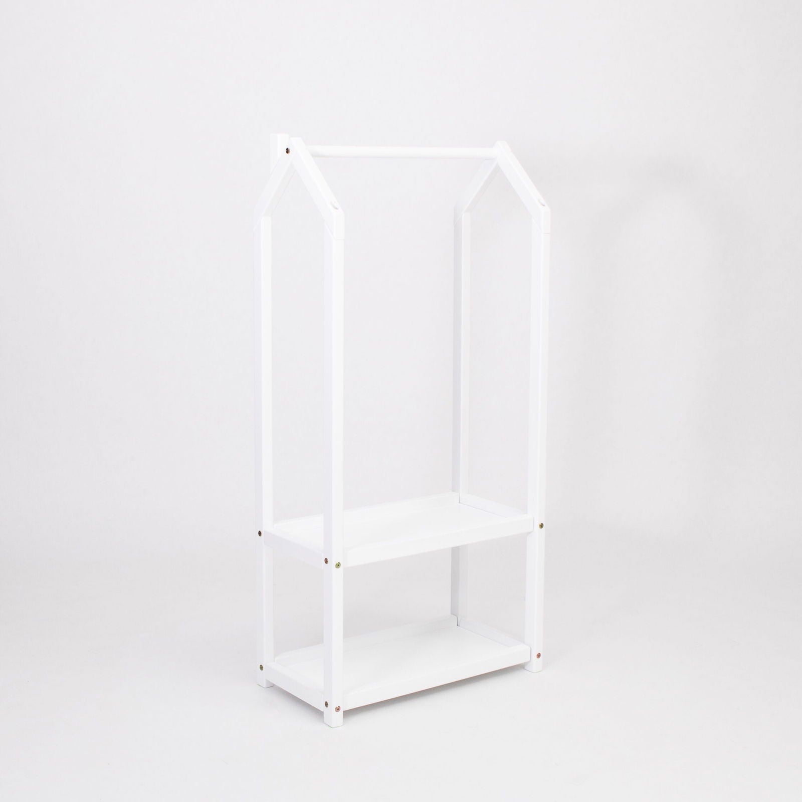 House Shaped Clothing Rack with Storage - Kotikauppa