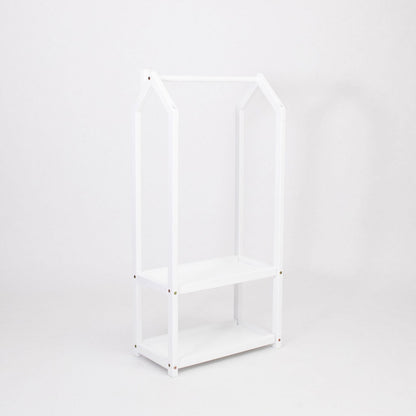 House Shaped Clothing Rack with Storage - Kotikauppa