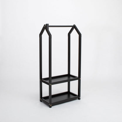 House Shaped Clothing Rack with Storage - Kotikauppa