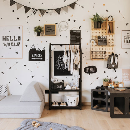 House Shaped Clothing Rack with Storage - Kotikauppa