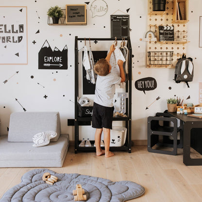 House Shaped Clothing Rack with Storage - Kotikauppa