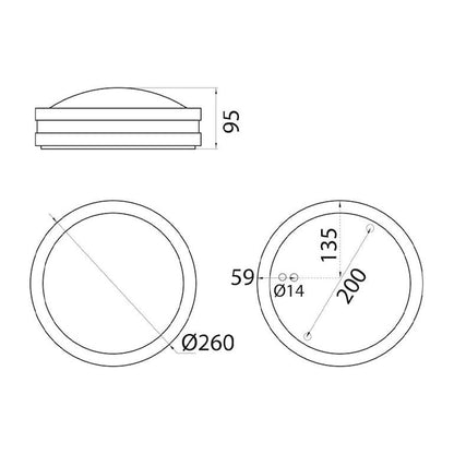 PIHAPIIRIVALAISIN LUMIA AVN260 IP54 60W E27 PC O VALKOINEN