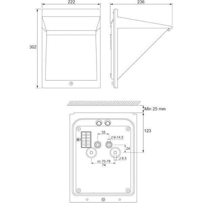 SEINÄVALAISIN ULKO AVR8 IP44 LED 9/13/18W 840 MH