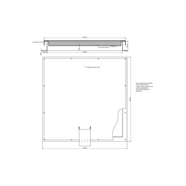 ALUMIINIKANSISTO 800x800 KEHYS 4mm 4998503