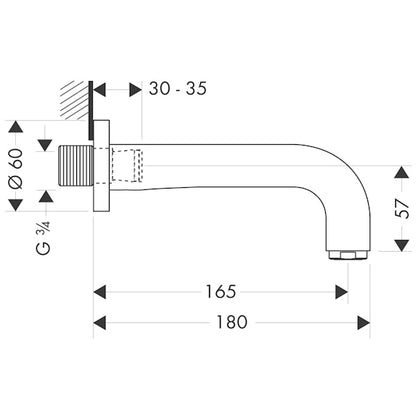 JUOKSUPUTKI HANSGROHE 39410000 AXOR CITTERIO DN20