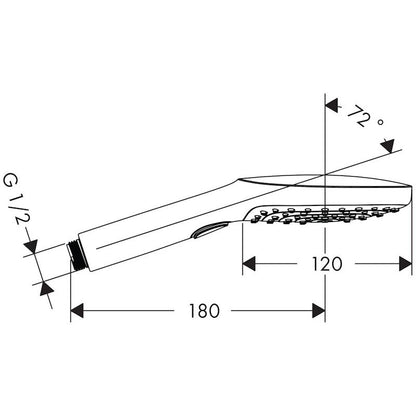 KÄSISUIHKU HANSGROHE 26520000 RAINDAN E 120 3JET KROMI