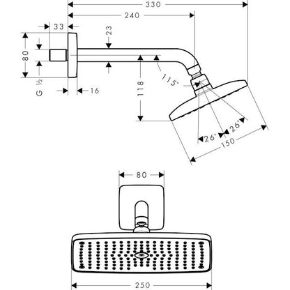 YLÄSUIHKU HANSGROHE 27375000 RAINDANCE (6559419)