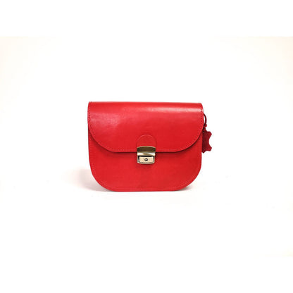 Natural Leather Saddle Bag Medium – Red