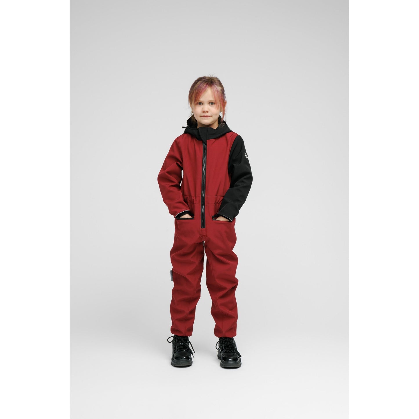 Softshell Onesie for Kids - SUNSET RED