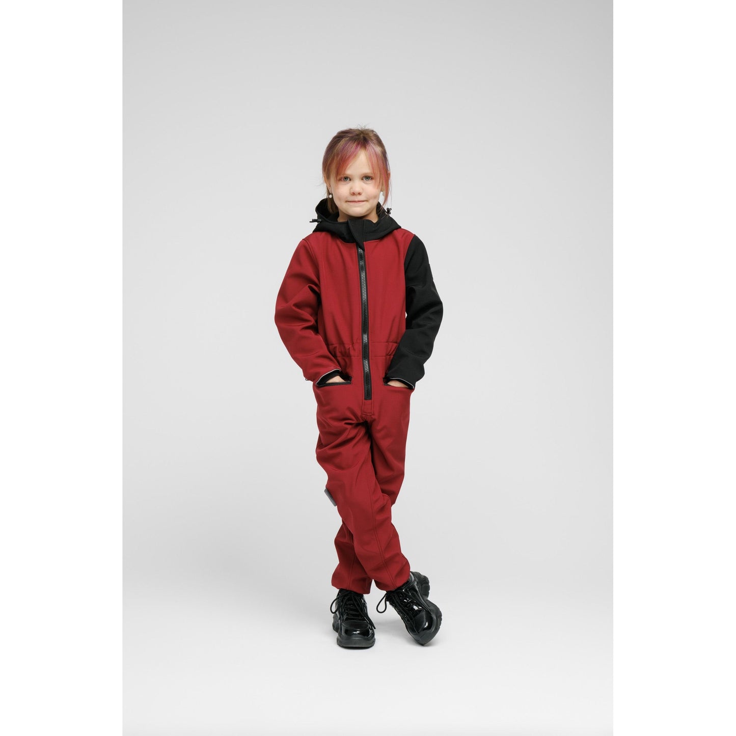 Softshell Onesie for Kids - SUNSET RED