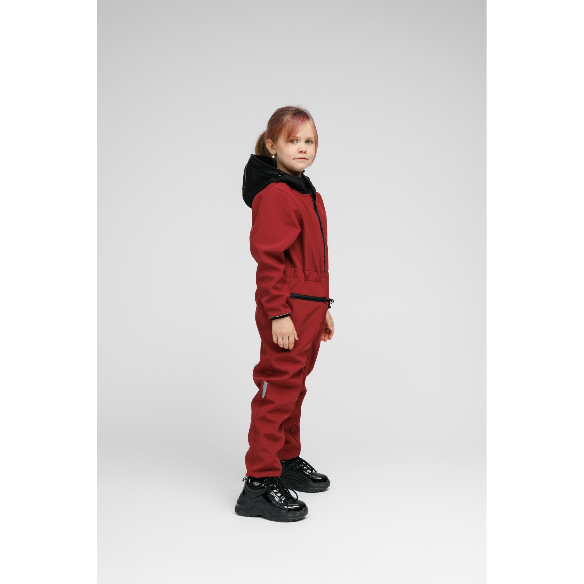 Softshell Onesie for Kids - SUNSET RED