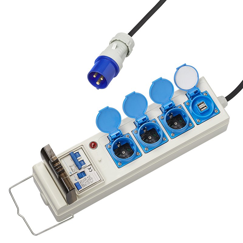 Jatkojohto10m 3x1.5mm²   MCCB ja Vikavirta + 2xUSB - Kotikauppa