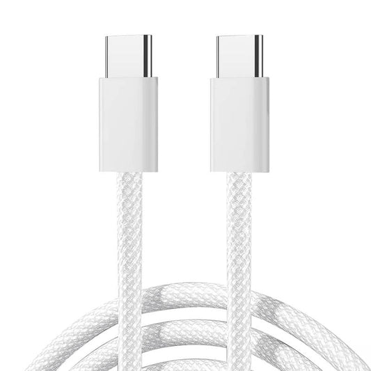Joyroom S-A45 USB-C to USB-C Kaapeli, 60W, braided, 1m (white) - Kotikauppa