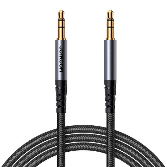 Joyroom SY-A09 AUX Kaapeli 3.5mm mini jack to 3.5mm mini jack, braided, 1.2m (black) - Kotikauppa