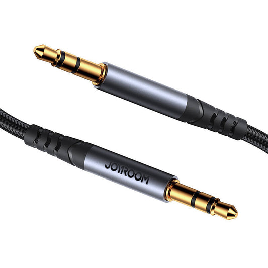 Joyroom SY-A09 AUX Kaapeli 3.5mm mini jack to 3.5mm mini jack, braided, 1.2m (black) - Kotikauppa