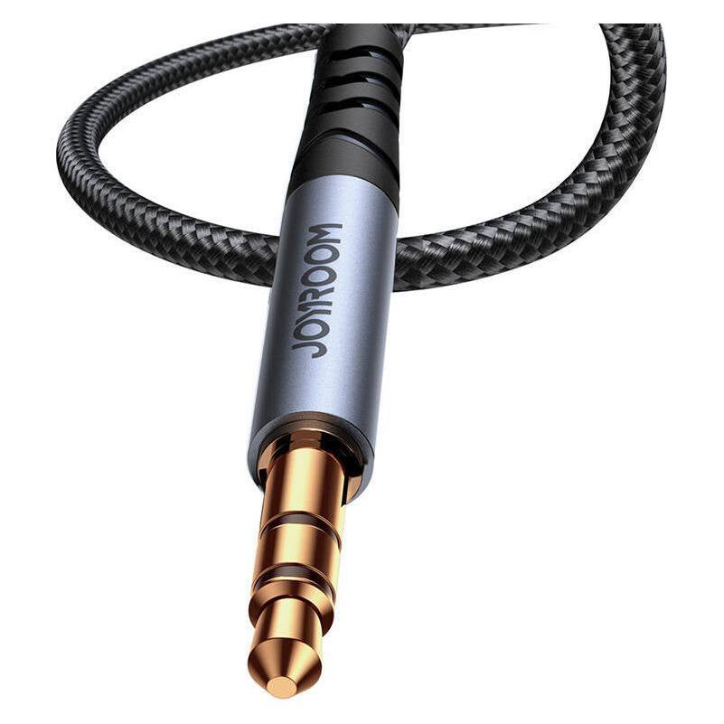 Joyroom SY-A09 AUX Kaapeli 3.5mm mini jack to 3.5mm mini jack, braided, 1.2m (black) - Kotikauppa