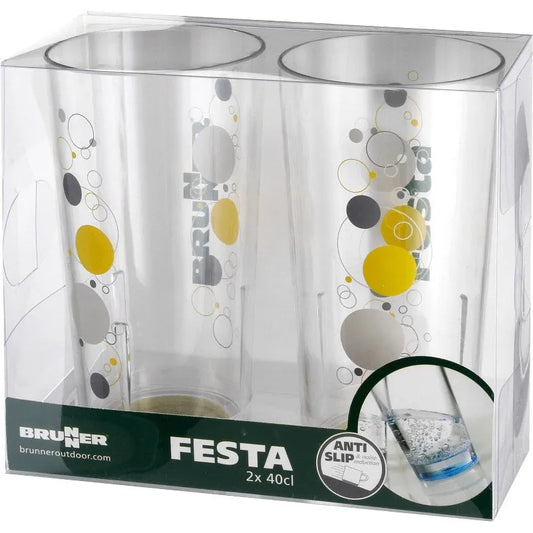 Juomalasipakkaus Festa Space, 2 kpl 40 cl, liukueste, polykarbonaatti | 0830187N.C7B |  | Kotikauppa | Brunner
