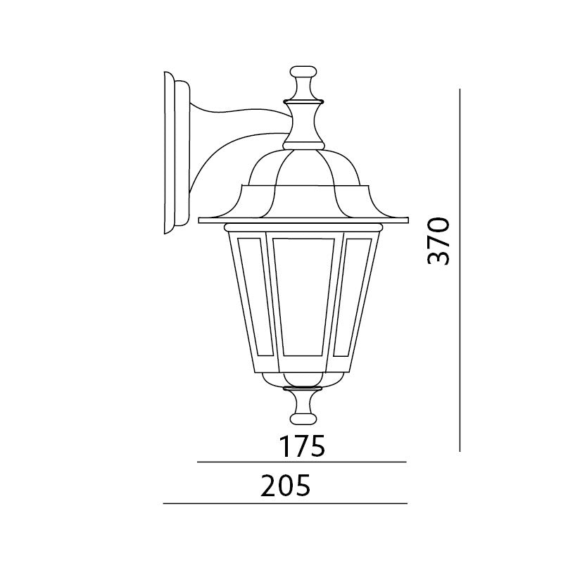 LED-Seinävalaisin WILLA LO4101 UP, musta IP44 - kartano/rustiikki