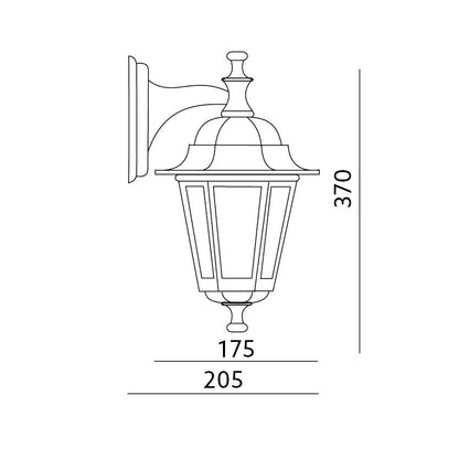 LED-Seinävalaisin WILLA LO4101 UP, musta IP44 - kartano/rustiikki