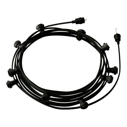 Käyttövalmis 12,5 m Lumet String Light -sarja mustilla liittimillä (E27, useita värejä) - Kotikauppa