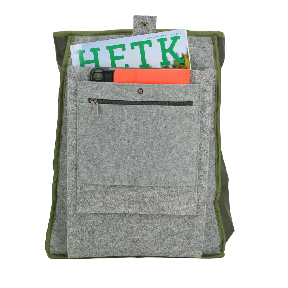 Kestävä ja vedenpitävä reppu Cafe 18l G-koukulla (khaki ja beige) - Kotikauppa