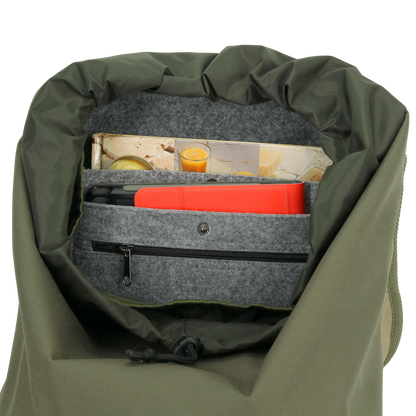 Kestävä ja vedenpitävä reppu Cafe 18l G-koukulla (khaki ja beige) - Kotikauppa