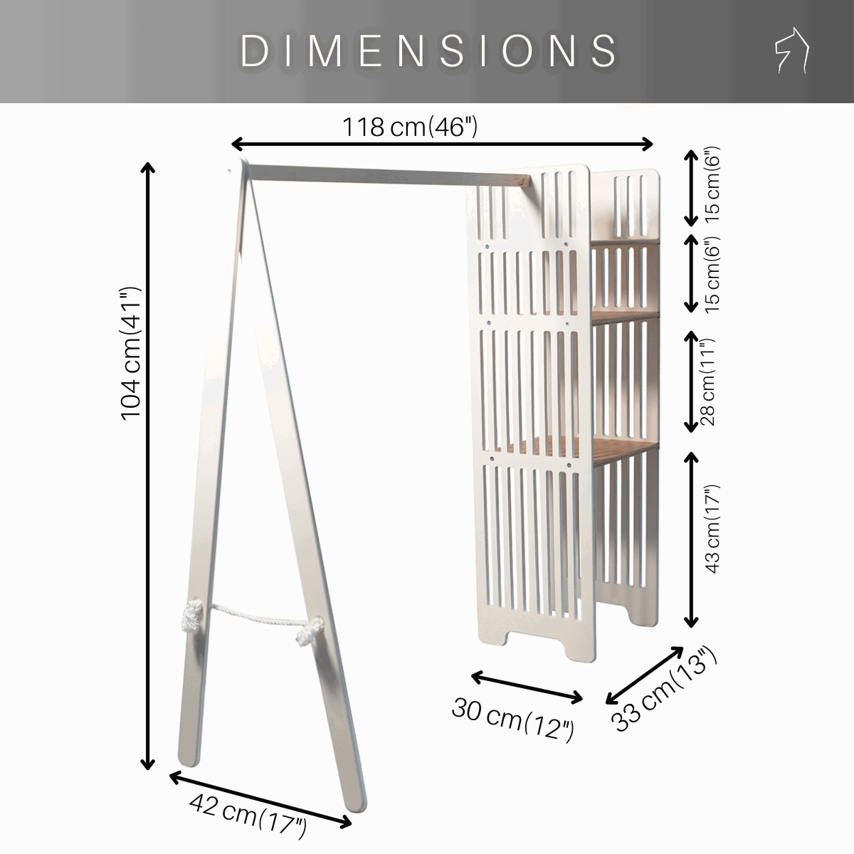 Kids Wooden Clothing Rack - Kotikauppa