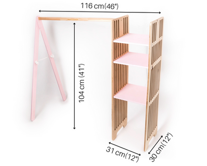 Kids Wooden Clothing Rack - Kotikauppa