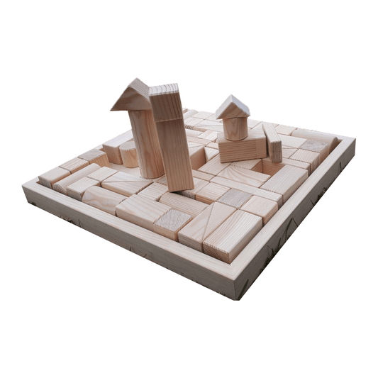 Hand-made Wooden Blocks for Kids – 70 pieces