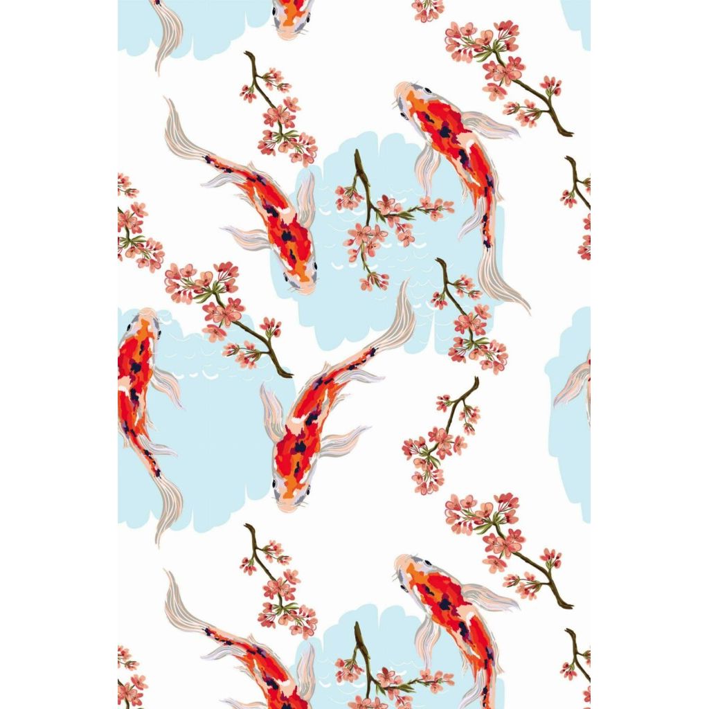 Koi fish chinoiserie (itseliimautuva) - Kotikauppa