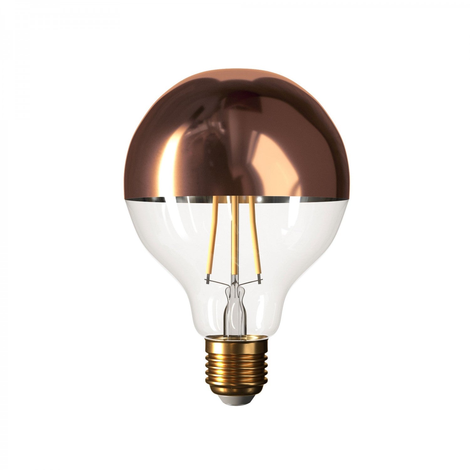 Kuparinen puolipallo Globe G95 LED-lamppu 7W E27 2700K Himmennettävä - Kotikauppa