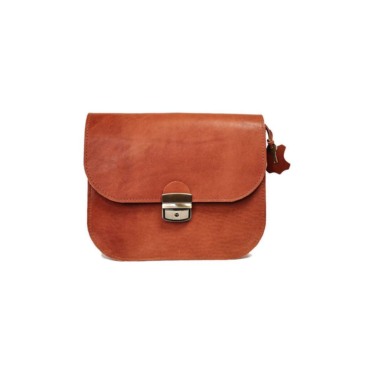Natural Leather Saddle Bag Large – Light Brown
