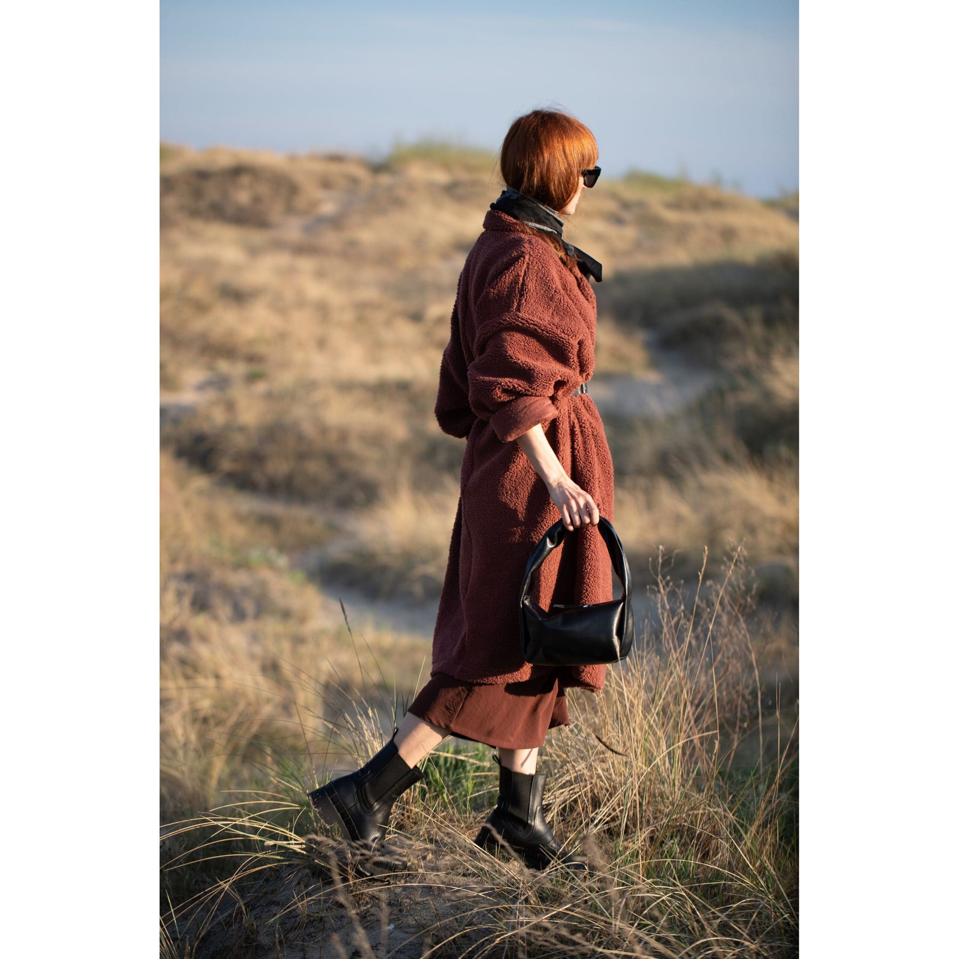 Soft Leather Baguette Handbag Luna