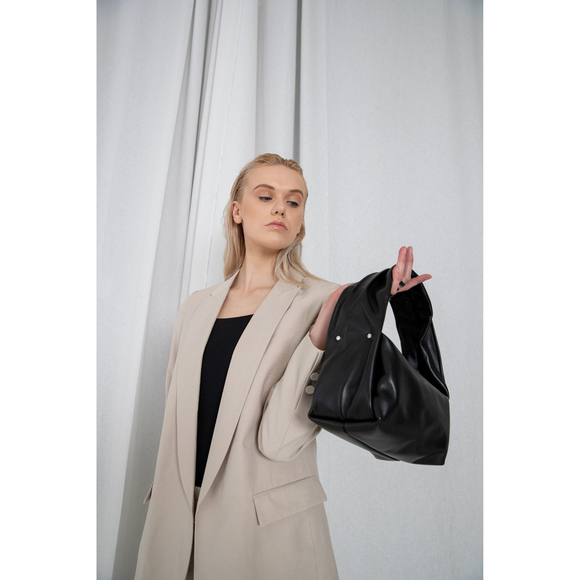 Soft Leather Baguette Handbag Luna